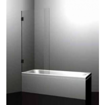 Black Frameless Fixed Bath Screen